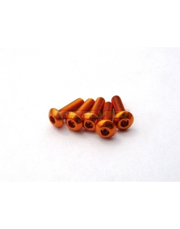 TORNILLOS HIRO SEIKO CABEZA BOTON DE ALUMINIO NARANJA 5PCS (M3X6MM)