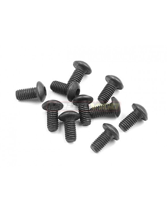 TORNILLOS MDV ACERO NEGRO CABEZA REDONDA ALTA CALIDAD 10PCS (M3X6M)