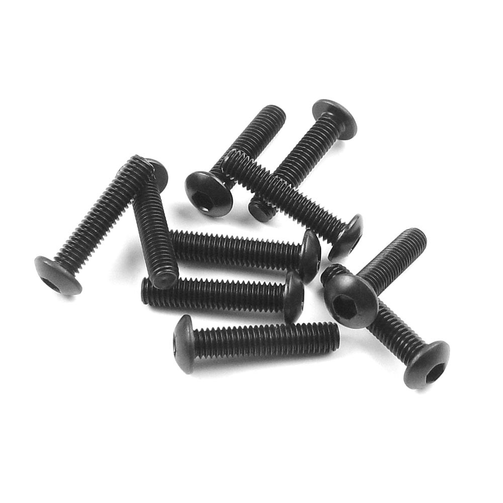TORNILLOS MDV ACERO NEGRO CABEZA REDONDA ALTA CALIDAD 10PCS (M3X14M