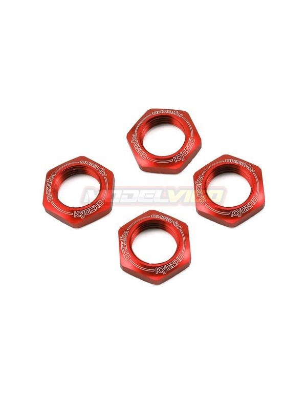 TUERCAS ALUMINIO SERRADAS KYOSHO ROJAS