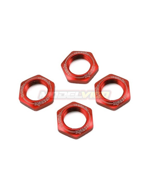 TUERCAS ALUMINIO SERRADAS KYOSHO ROJAS