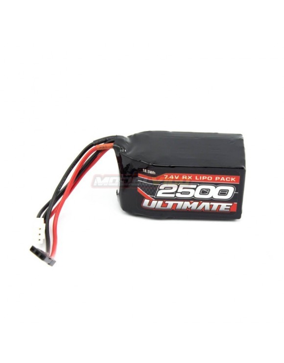 BATERÍA ULTIMATE LiPo RECEPTOR CUADRADA 7.4V. 2500mAh CONEXIÓN JR