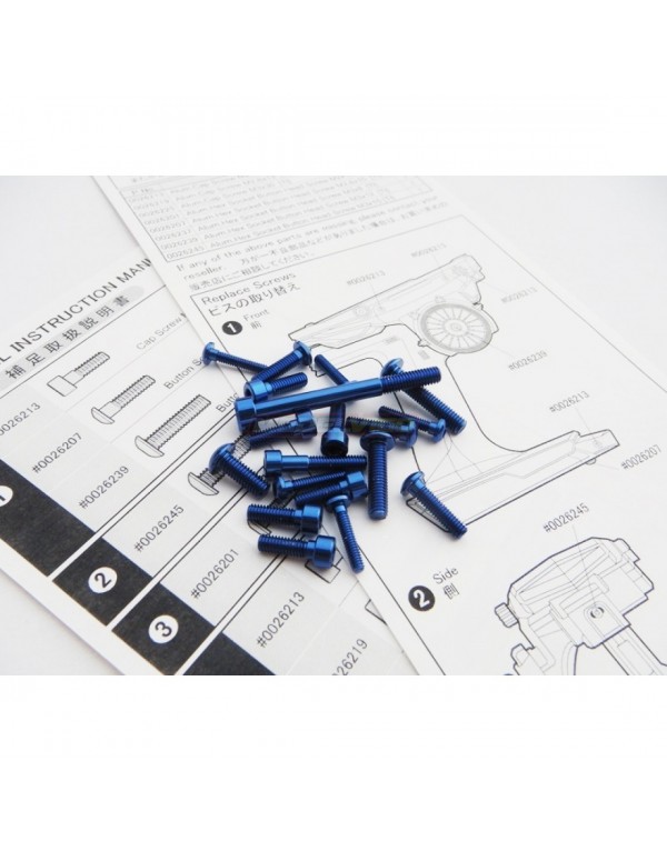 KIT TORNILLERIA ALUMINIO HIRO SEIKO SANWA M17 AZUL