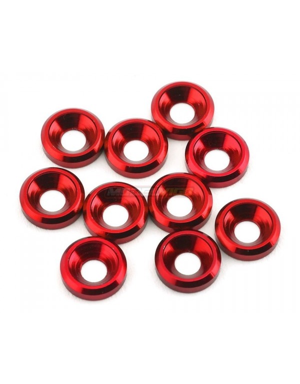 MDV ARANDELAS ALUMINIO CÓNICA M3 ROJA (10pcs)