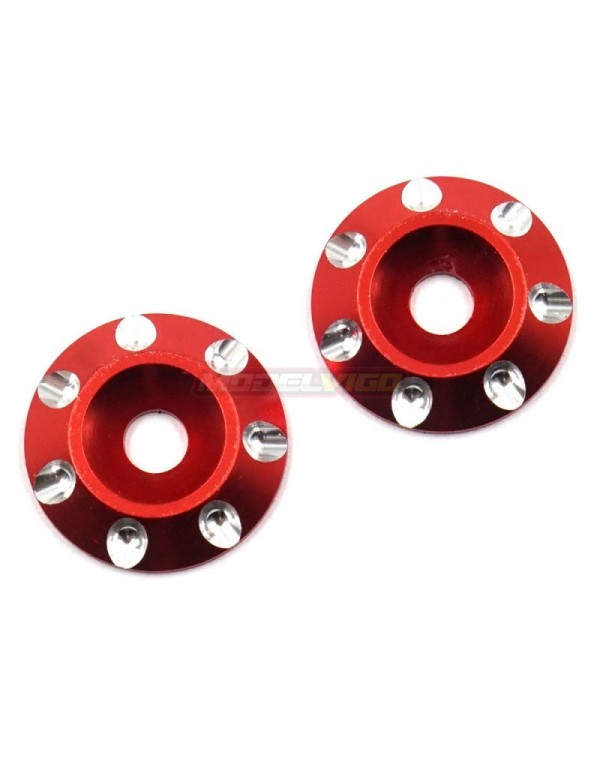 ARANDELAS ALERÓN ALUMINIO PARA 1/8TT ROJAS