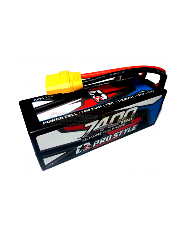 BATERIA LIPO RCPROSTYLE 7400 4S 130C XT90 15.2v Silicone Ghrapene