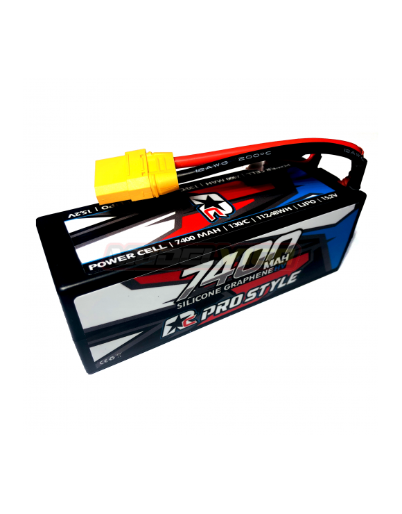 BATERIA LIPO RC PROSTYLE 7400 4S 130C XT90 15.2v Silicone Ghrapene