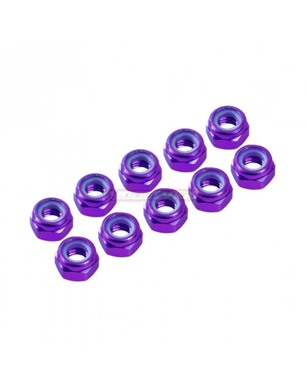 TUERCAS AUTOBLOCANTE ALU. M3 PURPURA