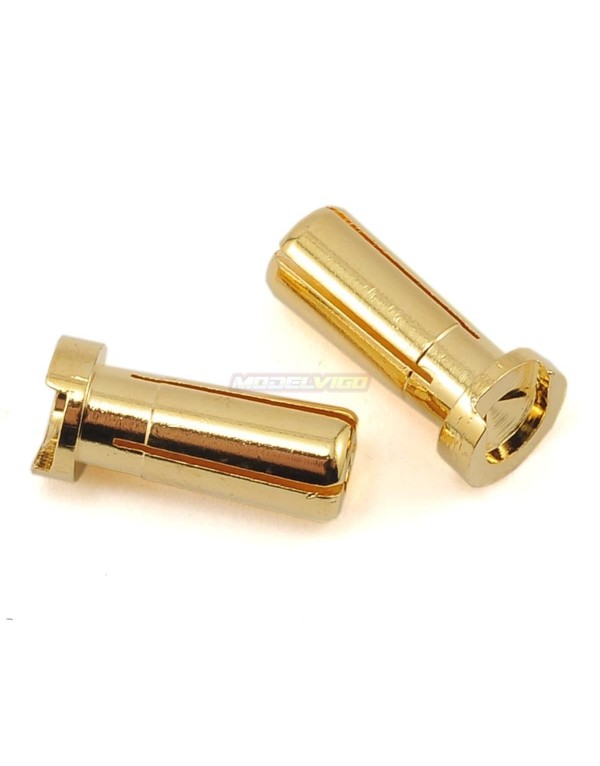 ProTek RC Low Profile 5mm "Super Bullet" Solid Gold Connectors (2 Male)