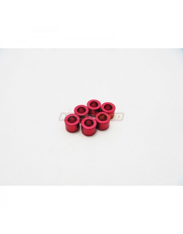 HIRO SEIKO 3MM ALLOY SPACER SET (4.0MM) [RED] (6PCS)