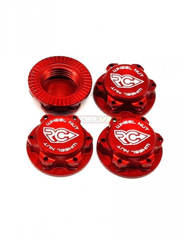 Tuercas Ruedas Aluminio RC-Project Rojas